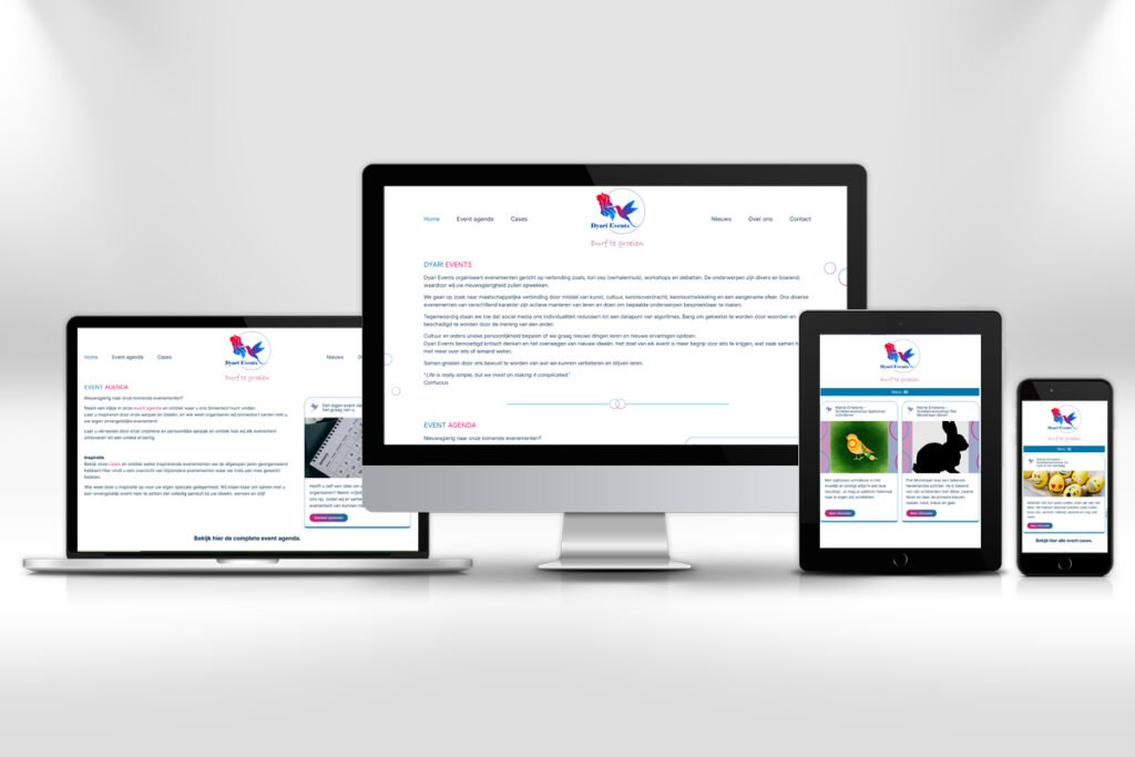 Website gemaakt voor Dyari events
