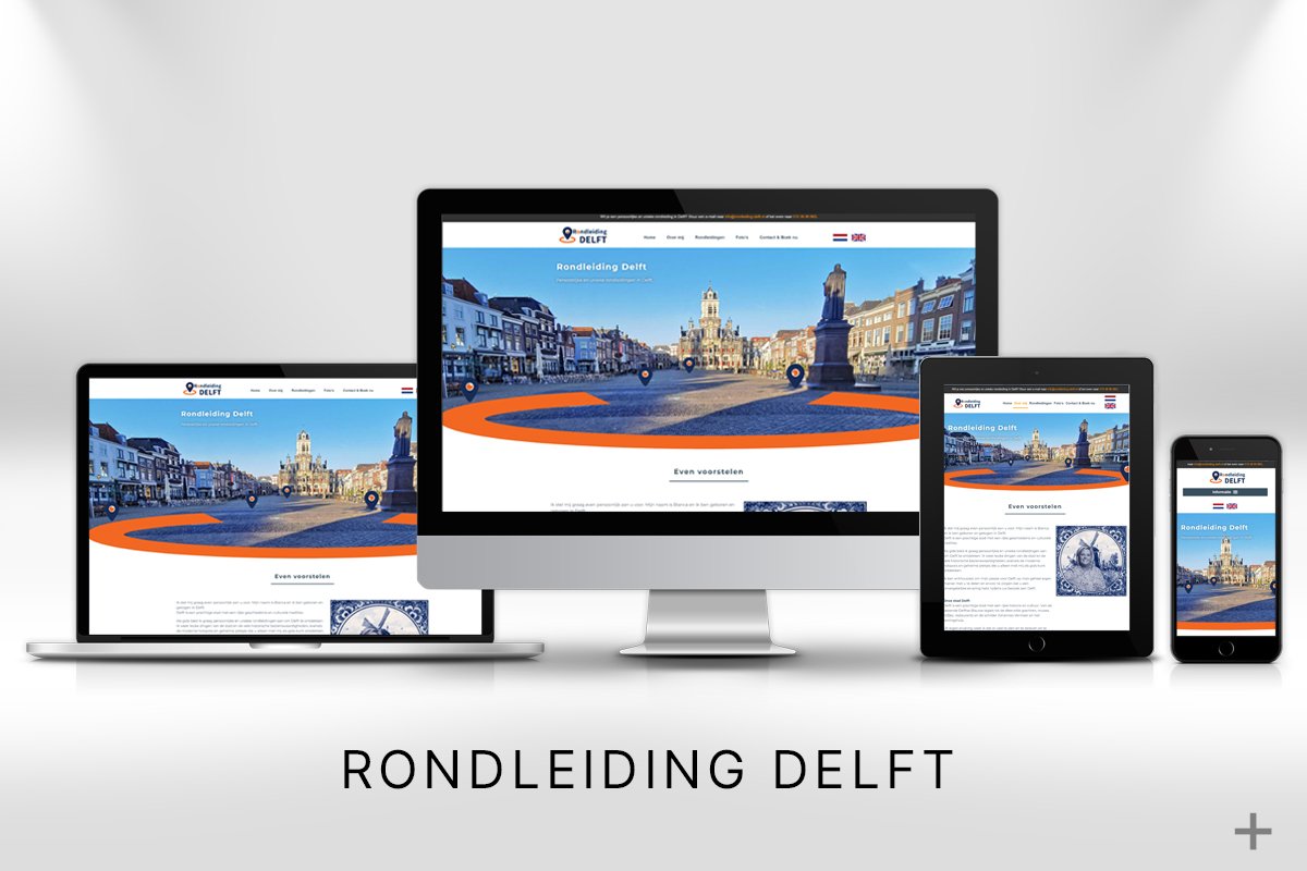 Rondleiding Delft (Delfgauw) heeft gekozen voor een 1 pagina website van webdesign bureau 2B Media uit Delft