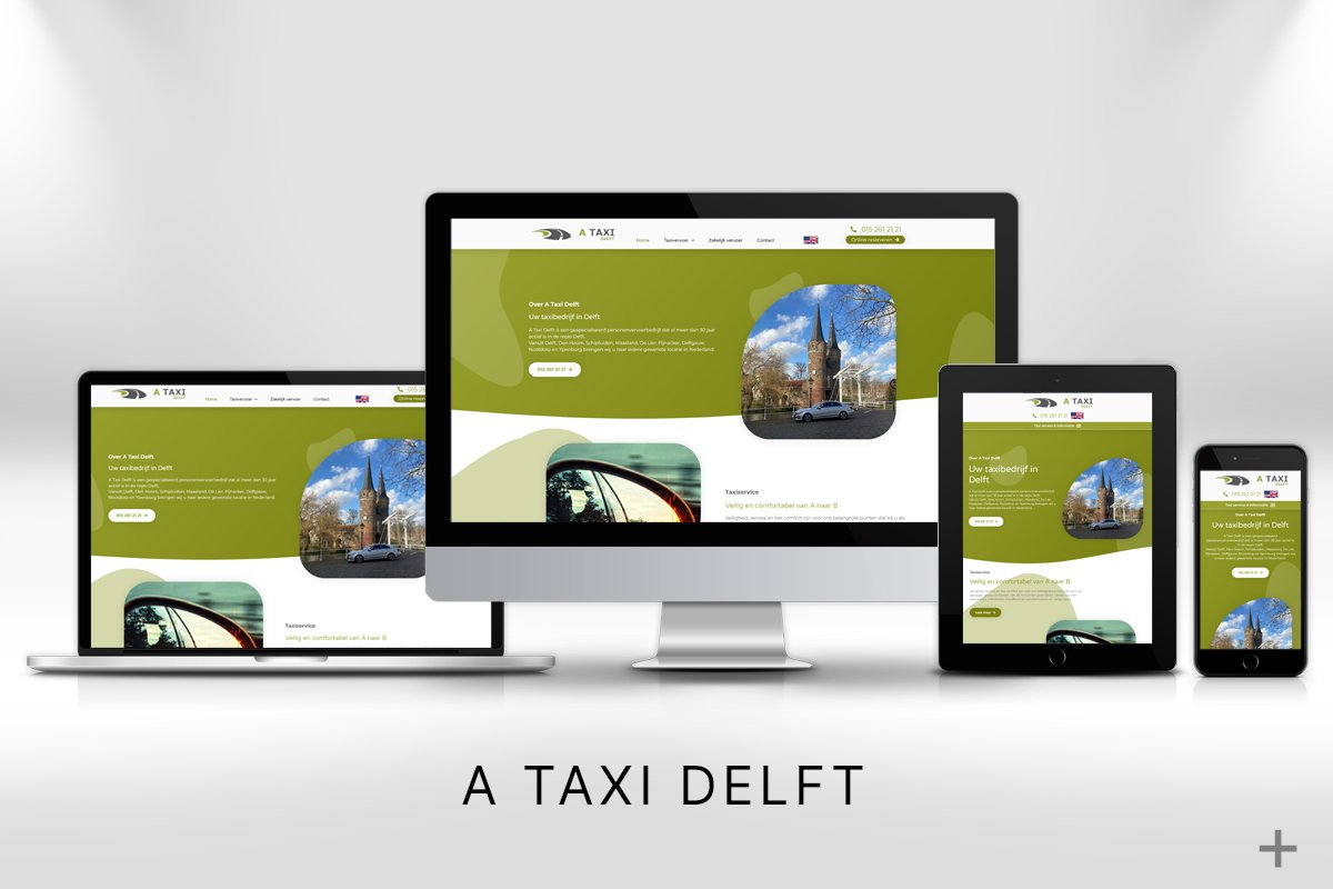 Website design en Google geoptimaliseerd voor A Taxi Delft door 2B Media
