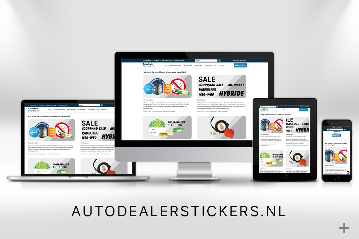 Website re-styling en Google SEO voor Autodealerstickers.nl (Den Haag) door 2B Media uit Delft