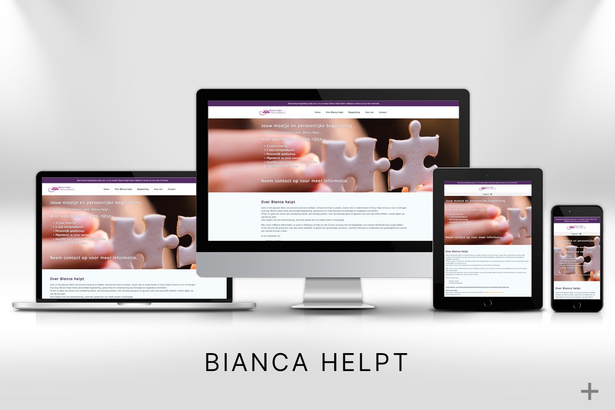 1 page website design en Google geoptimaliseerd voor Bianca Helpt Delfgauw door 2B Media