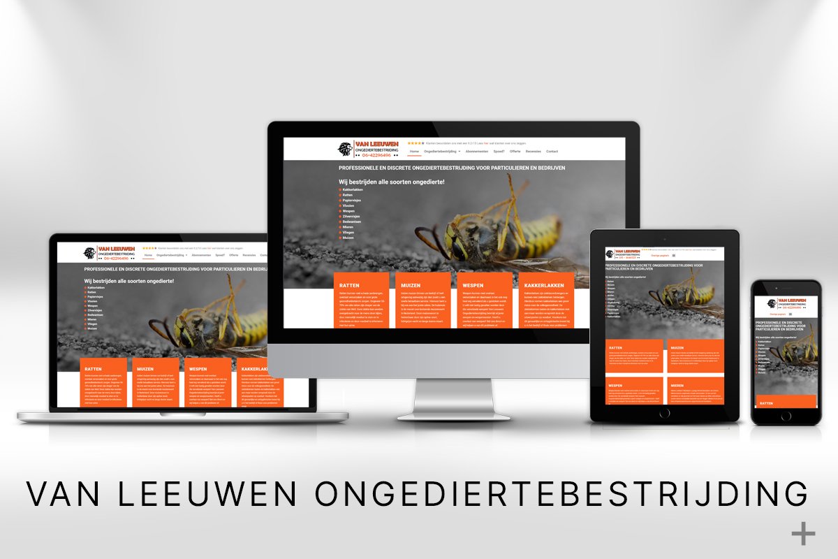 Website ontworpen en gemaakt en Google geoptimaliseerd voor van Leeuwen Ongediertebestrijding (Delfgauw) door 2B Media