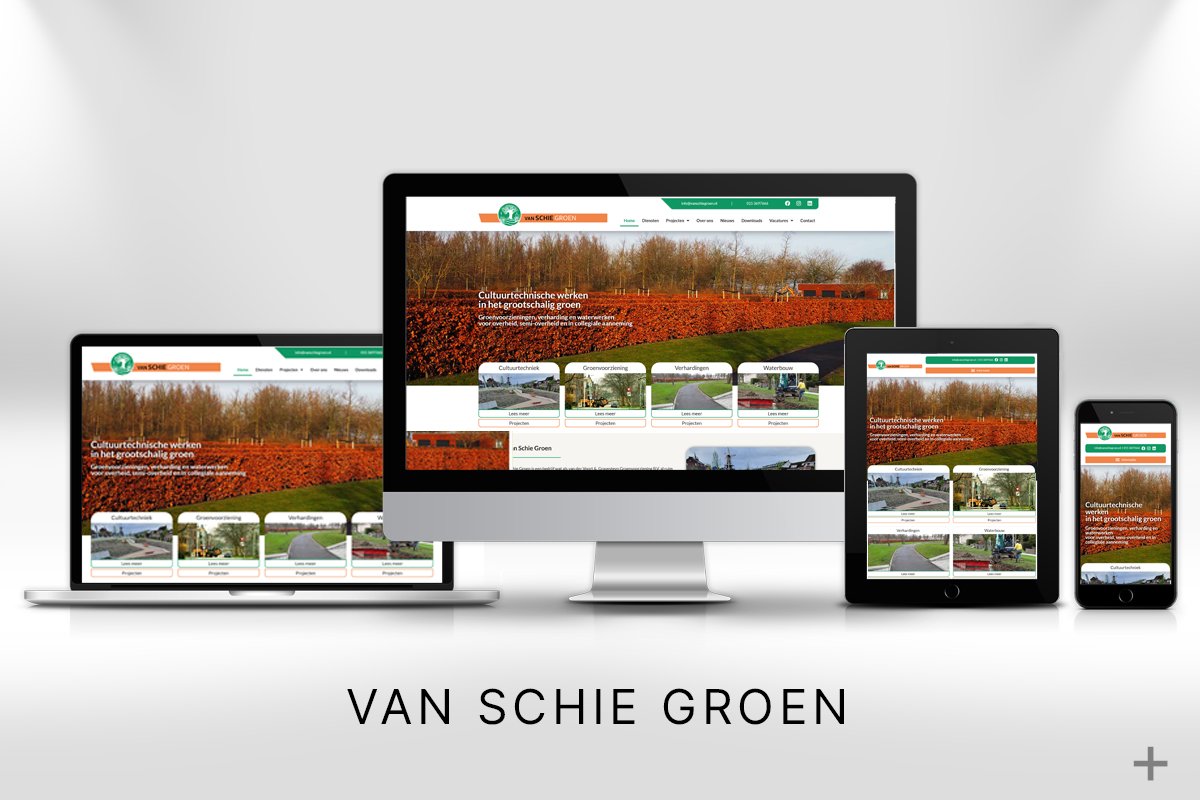 Website design en realisatie en Google geoptimaliseerd voor van Schie Groen (Pijnacker) door 2B Media