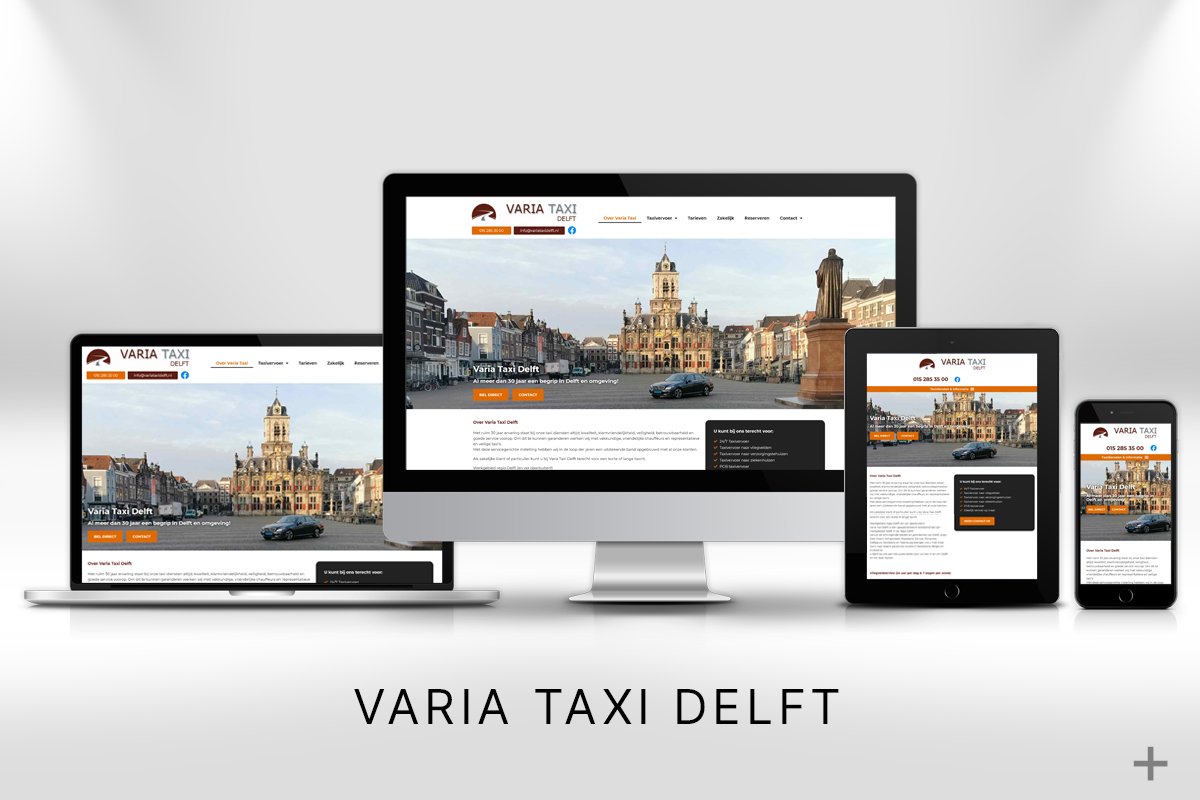 Website ontwerp, realisatie en Google geoptimaliseerd voor Varia Taxi Delft door 2B Media