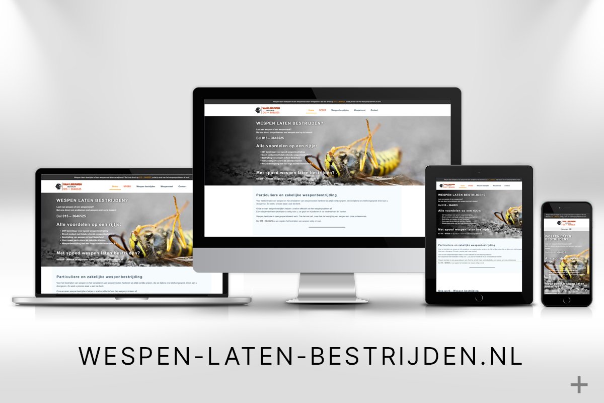 1 pagina website ontwerp en Google geoptimaliseerd voor Wespen Laten Bestrijden (Delfgauw) door 2B Media